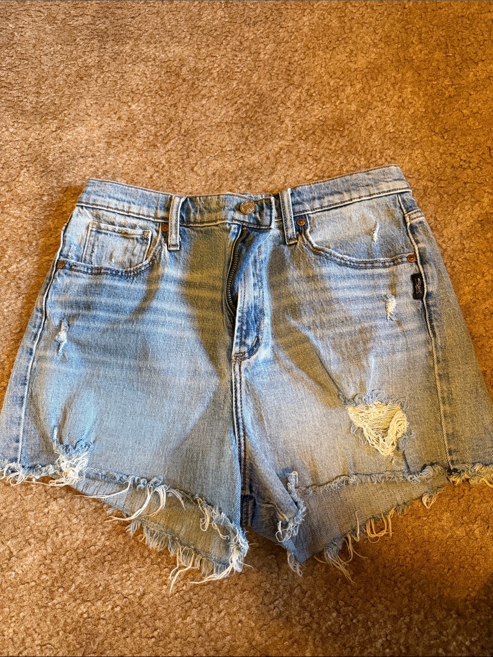 Silver Jeans Light Blue Distressed Denim Cutoff Shorts